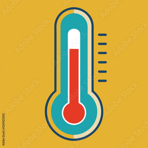 Thermomiter color line style icon