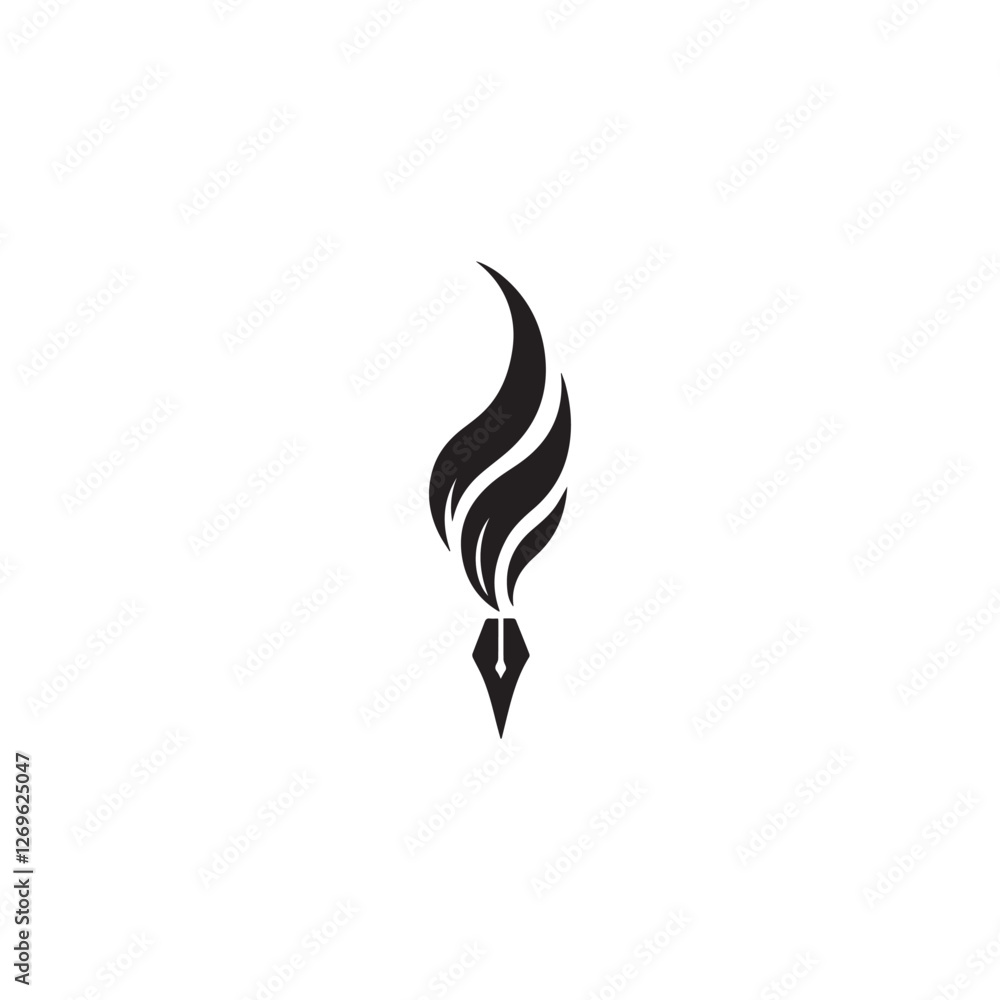 feather pen vector illustration silhouette feather pen vector illustration silhouette