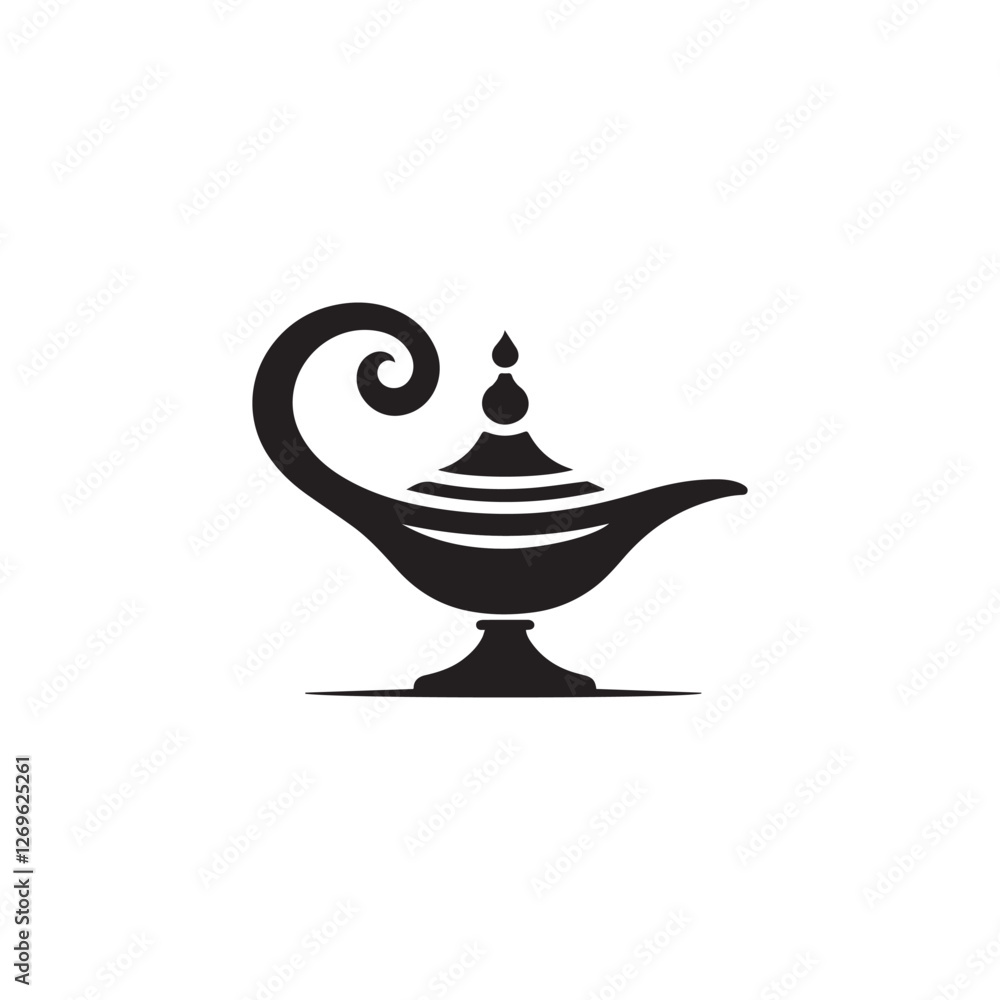 Aladdin's Lamp illustration silhouette
