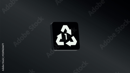 3D PET (Polyethylene Terephthalate) recycling symbol with a modern design. Ideal for sustainability projects, packaging, and eco-friendly branding.