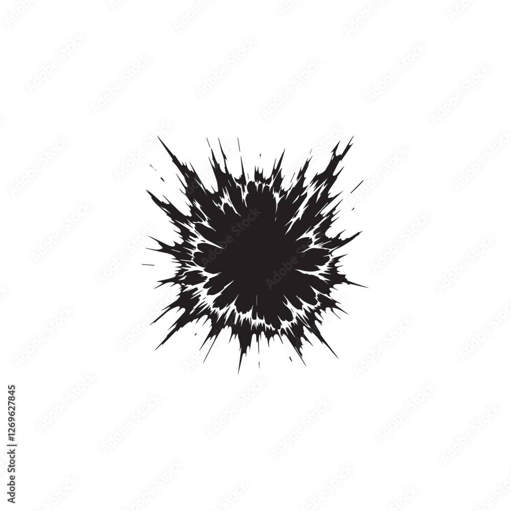 Explosion clean simple icon silhouette black Explosion clean simple icon silhouette black