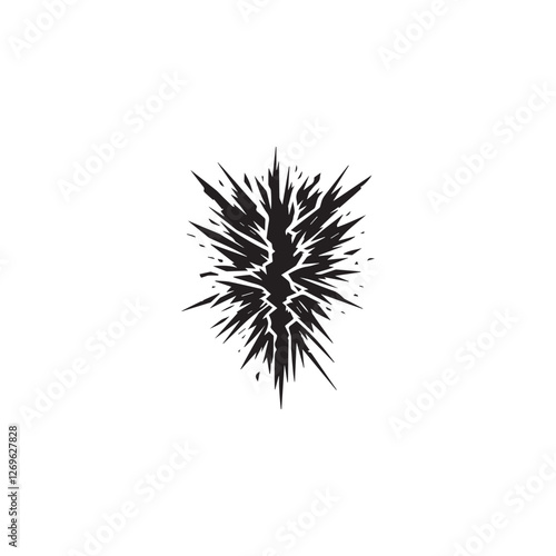 Explosion clean simple icon silhouette black