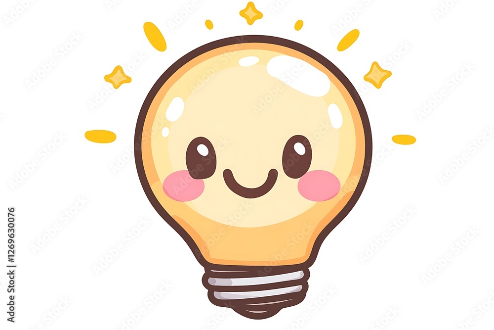 Cartoon light bulb isolated on white background Cartoon light bulb isolated on white background