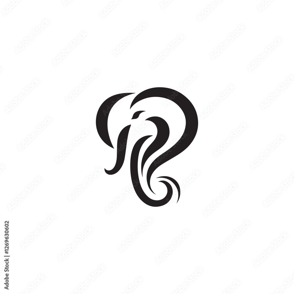 Naklejka premium elephant head silhouette