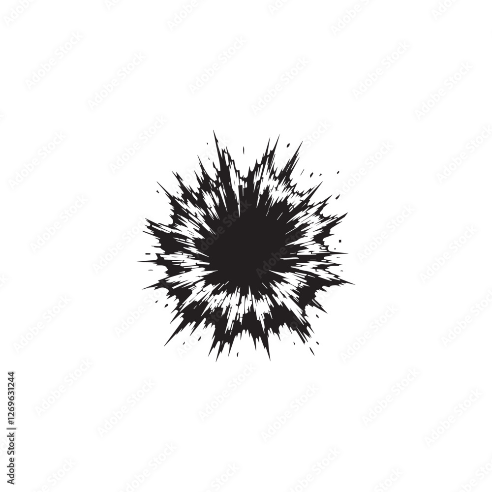 Fototapeta premium Explosion clean simple icon silhouette black