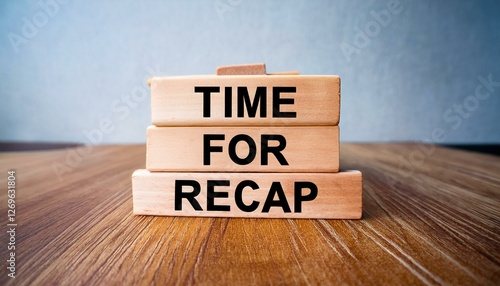 wooden blocks with words time for recap