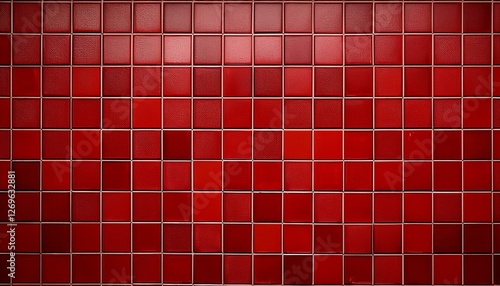 rustic red tile mosaic with a grid pattern used as a background perfect for modern backgrounds and interior design red semi gloss brick tile background