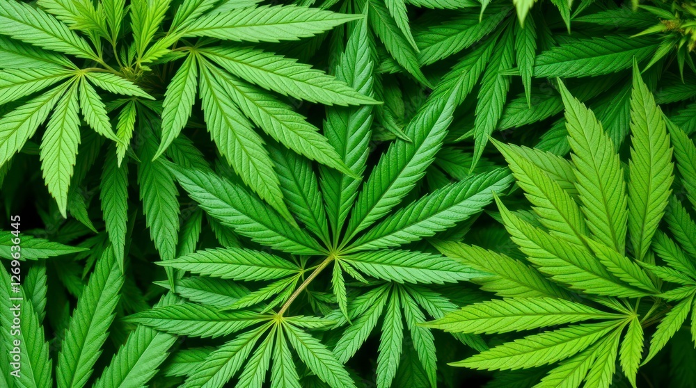 Lush Green Cannabis Leaves Background Image Lush Green Cannabis Leaves Background Image