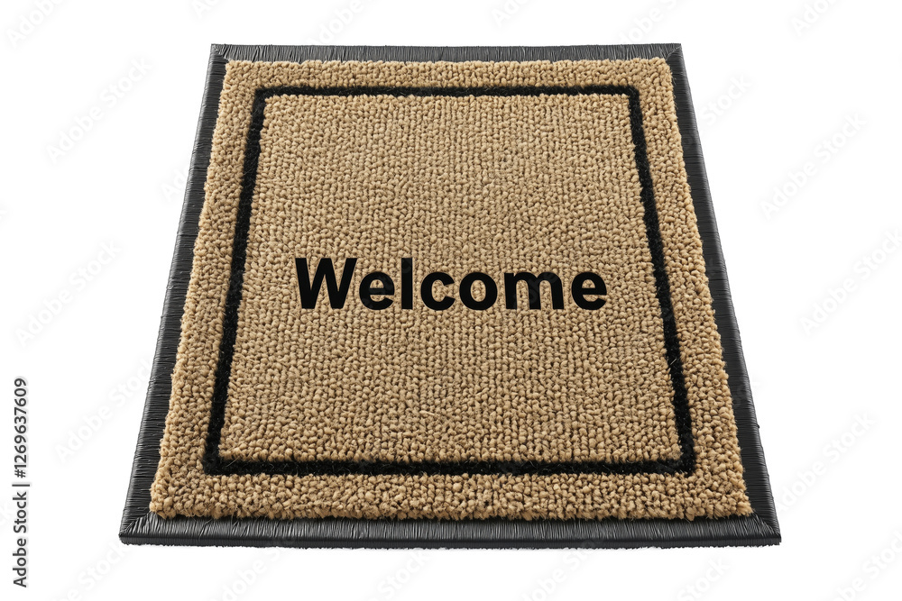 Doormat with welcome message on white background Doormat with welcome message on white background