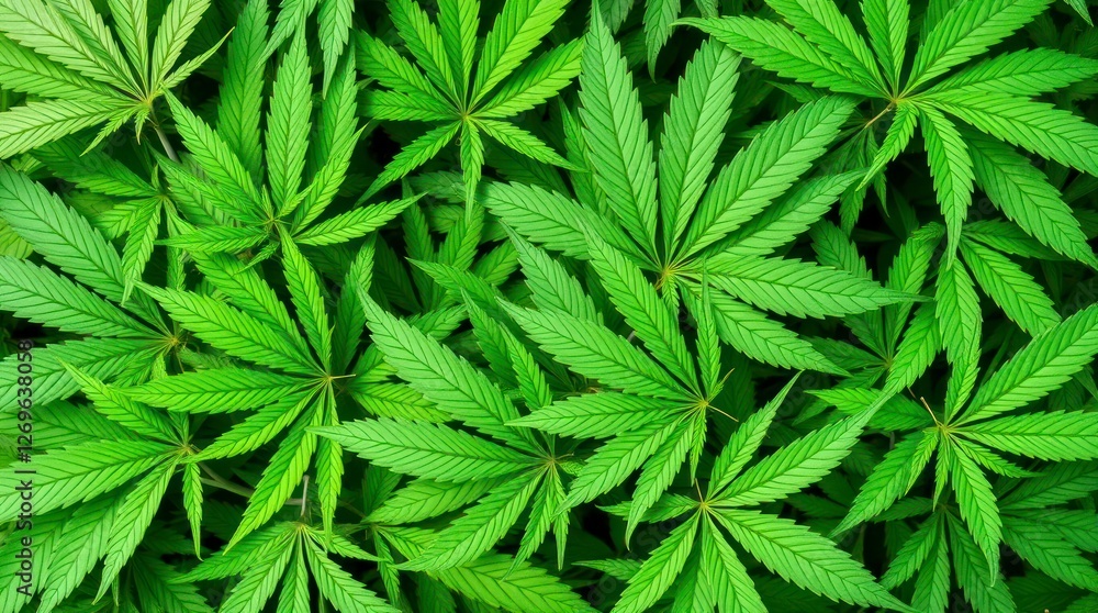 Lush Green Cannabis Leaves Background Image Lush Green Cannabis Leaves Background Image