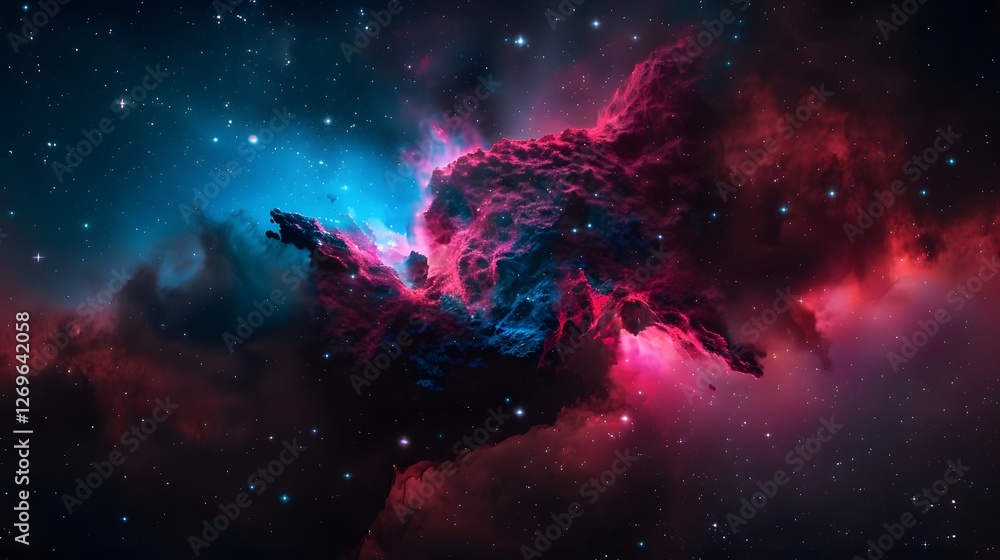 Cosmic Nebula Explosion in Vibrant Galactic Swirl
