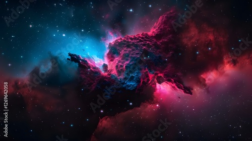 Obraz na płótnie Cosmic Nebula Explosion in Vibrant Galactic Swirl w salonie