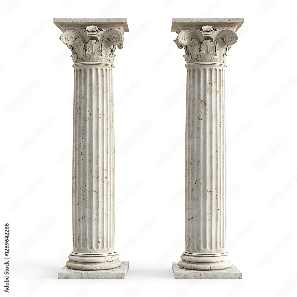 Obraz premium Greek columns isolated on white background