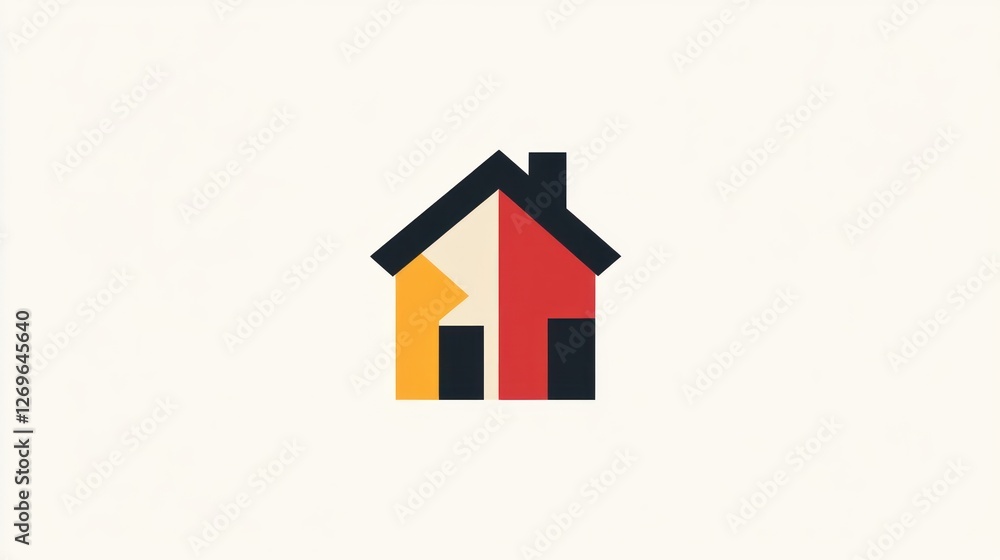 Abstract Geometric House Icon, Minimalist Design Abstract Geometric House Icon, Minimalist Design
