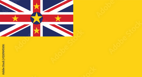 National Flag of Niue Vector Illustration of the Niuean Flag Niuean Yellow Ensign with Union Jack and Stars Official National Symbol of the Self-Governing State of Niue
