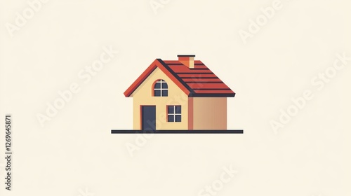 Wallpaper Mural Simple cartoon house illustration, ideal for real estate or home design concepts Torontodigital.ca