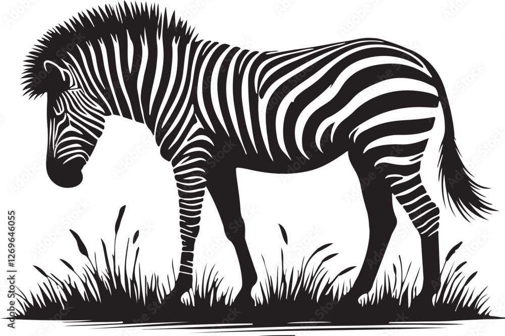 Obraz premium animal zebra black white stripes design