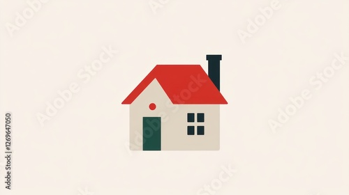 Wallpaper Mural Simple house icon, red roof, white background, home design Torontodigital.ca