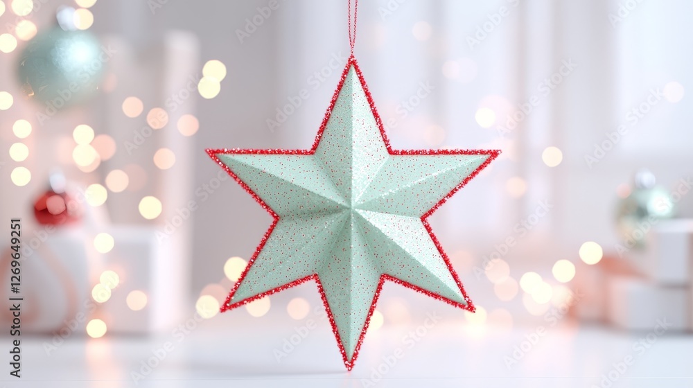 Festive holiday star decoration cozy indoor setting photography warm atmosphere close-up view christmas spirit Festive holiday star decoration cozy indoor setting photography warm atmosphere close-up view christmas spirit