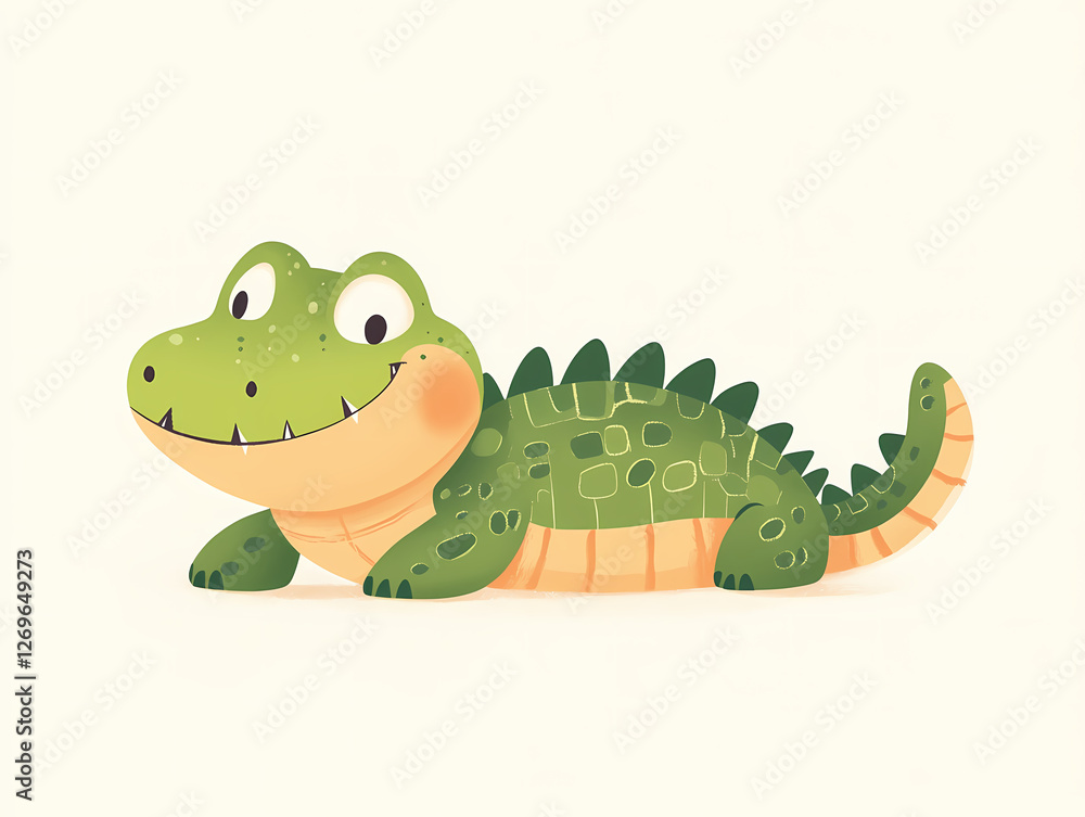 Obraz premium Friendly Cartoon Alligator