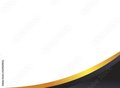 Illustration of an Black Gold Corner Banner