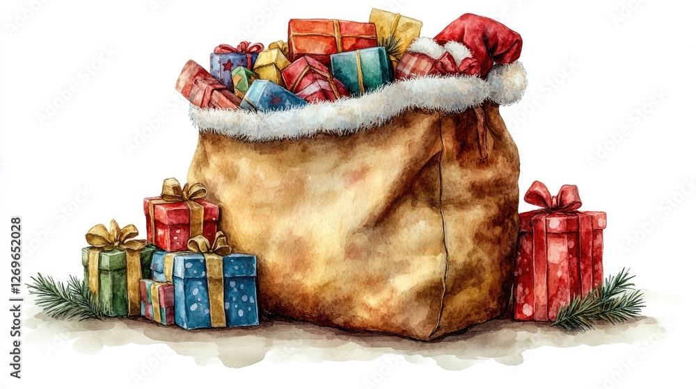 custom made wallpaper toronto digitalA festive bag filled with colorful presents, evoking holiday cheer and celebration.