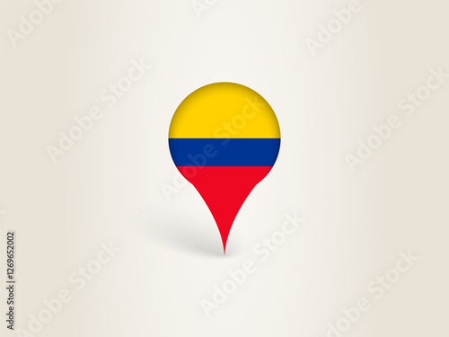 Free Download Pin Icon with Colombia National Flag. - GFXLoad