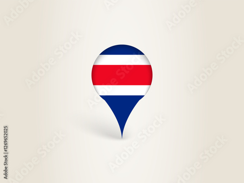 Pin Icon with Costa Rica National Flag. Free Download Pin Icon with Costa Rica National Flag. - GFXLoad
