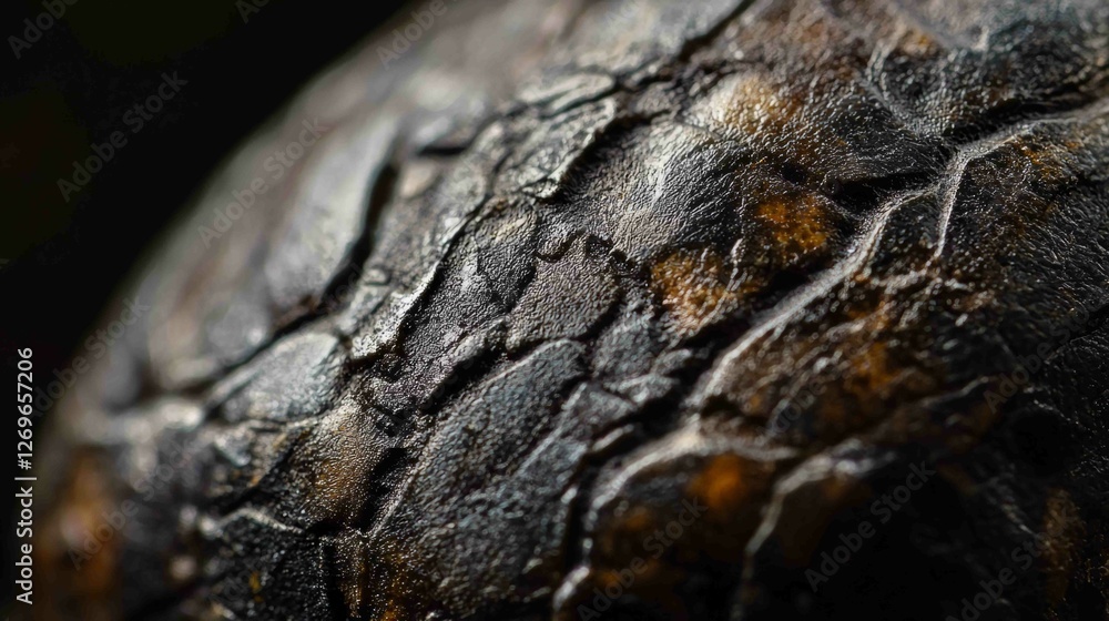 Close-up of a Single Coffee Bean with Intricate Texture Details Close-up of a Single Coffee Bean with Intricate Texture Details