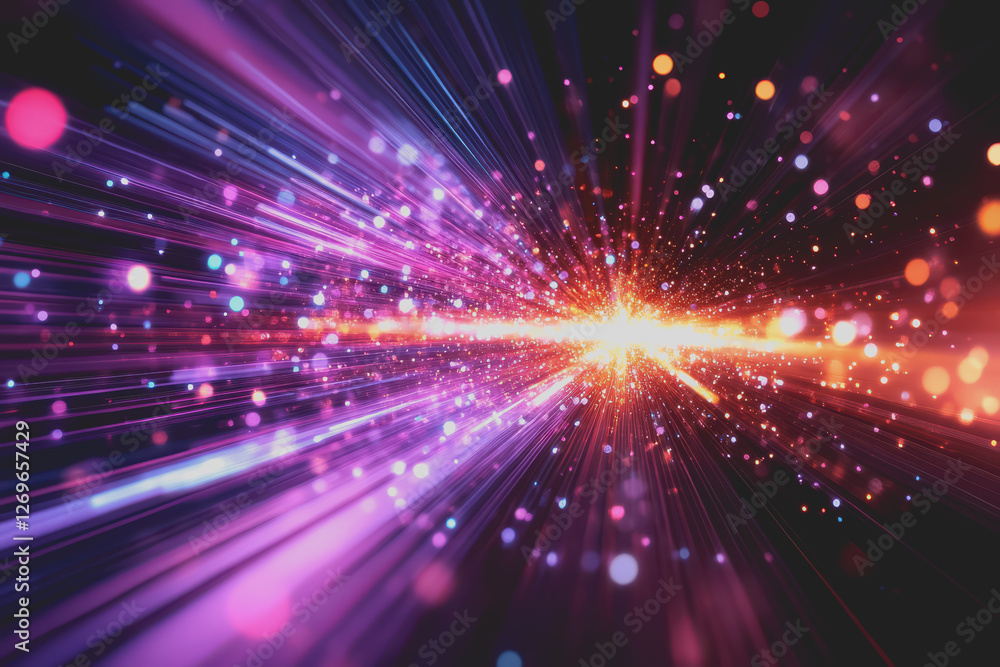 Fototapeta premium Technology abstract background in color space with high resolution, representing digital innovation.