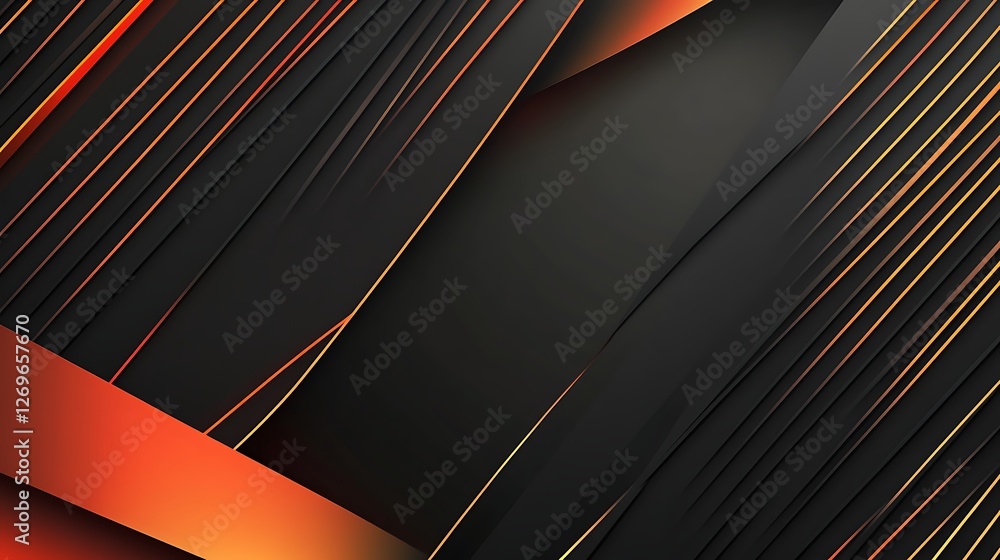 Obraz premium Classic minimalist black luxury background with subtle golden curved details 