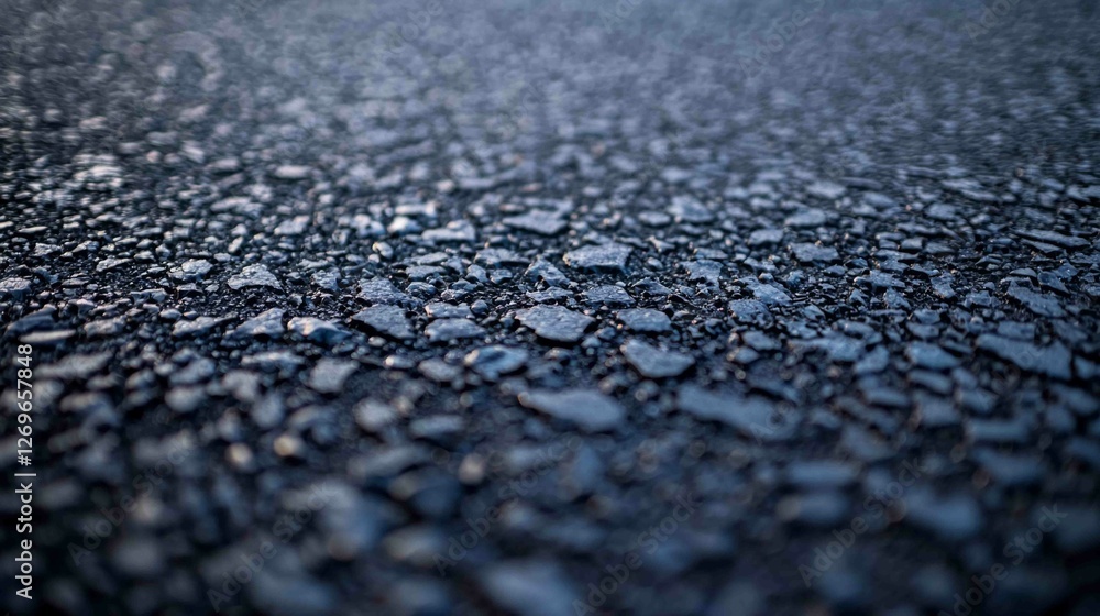 Close-up View of Asphalt Pavement Showcasing Subtle Textures and Details Close-up View of Asphalt Pavement Showcasing Subtle Textures and Details