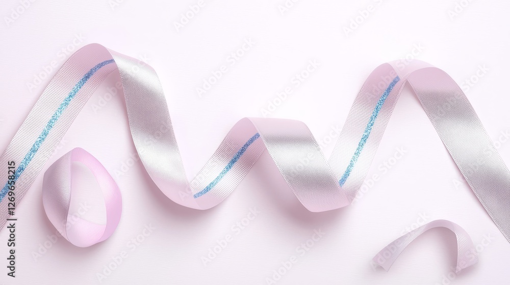 Crafting elegant decorations with pink and white ribbon studio photography minimalist top view creativity Crafting elegant decorations with pink and white ribbon studio photography minimalist top view creativity