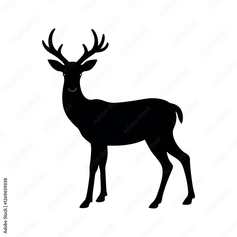 Obraz premium deer silhouette vector illustration