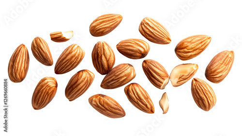Wallpaper Mural Brown Almonds Healthy Snack Texture, Vegan Crispy Nuts for Food Themes, isolated on transparent background. Torontodigital.ca