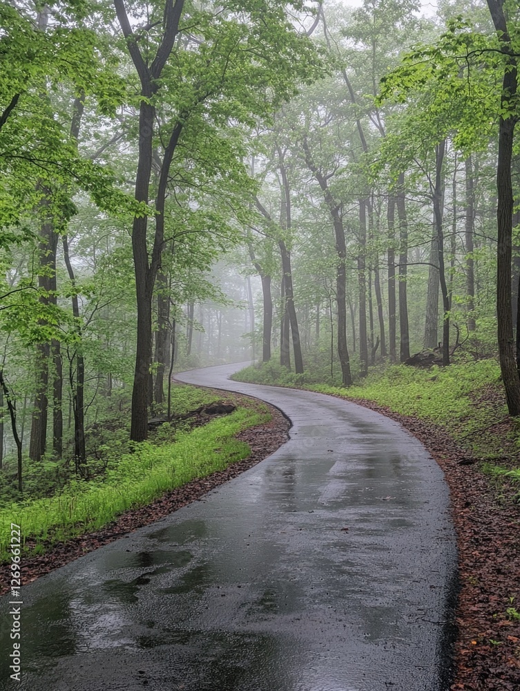 Fototapeta premium Winding Road in Forest