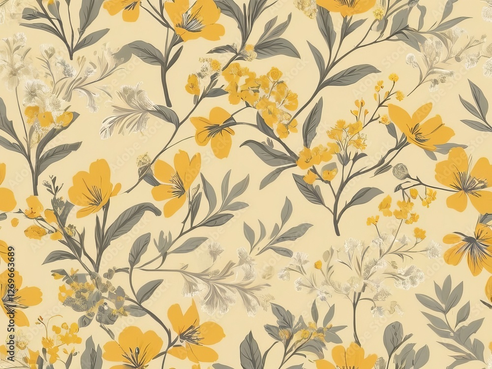 Floral seamless textile pattern with cute abstract flower Cloth elements design background Floral seamless textile pattern with cute abstract flower Cloth elements design background