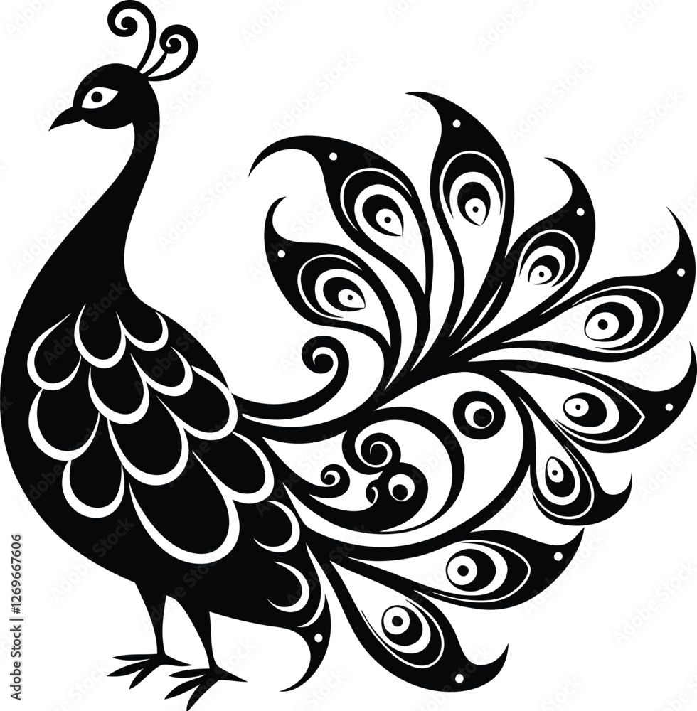 Fototapeta premium peacock feather vector illustration