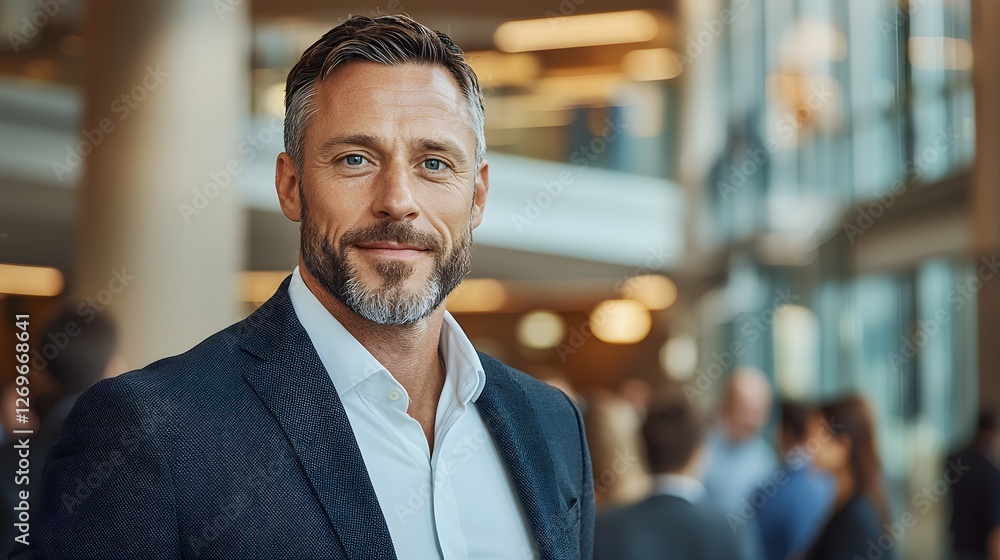 Professional business networking event with a confident male speaker in a modern office environment engaging audience with insightful conversation Professional business networking event with a confident male speaker in a modern office environment engaging audience with insightful conversation