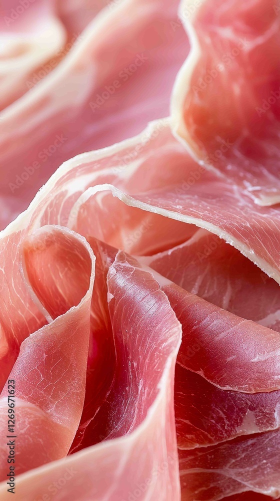 Detailed Macro Shot of the Texture of Finely Sliced Meat Detailed Macro Shot of the Texture of Finely Sliced Meat