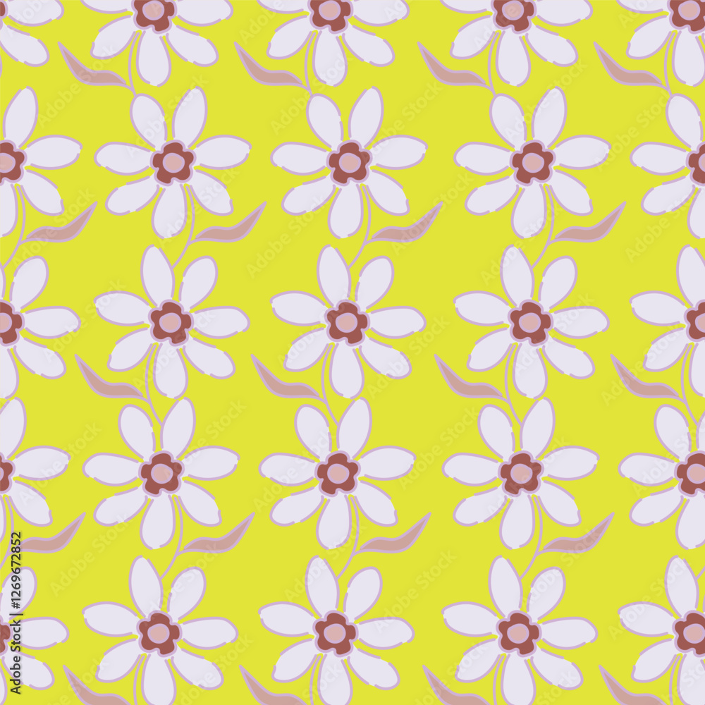 Seamless pattern with floral motifs. Vector illustration. Seamless pattern with floral motifs. Vector illustration.