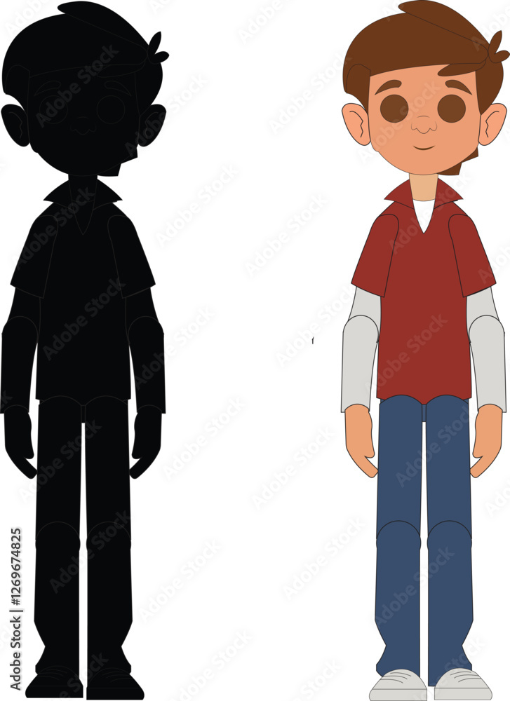 Boy character 2d model sheet with walk cycle and run cycle animation sprites sheet. Boy character with different poses Boy character 2d model sheet with walk cycle and run cycle animation sprites sheet. Boy character with different poses