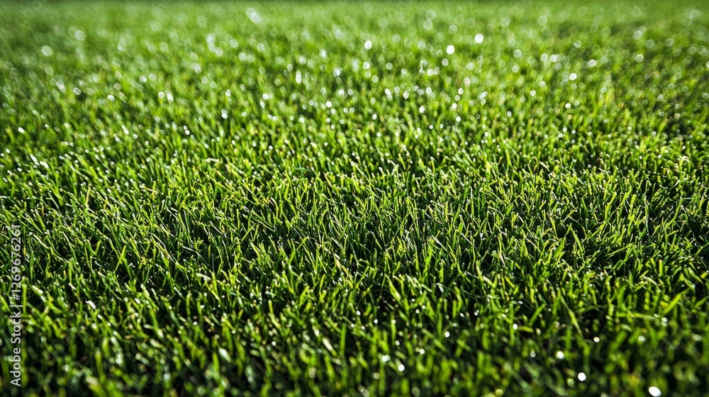 Close-Up of Dewy Freshly Mowed Grass Creating a Dramatic Scene Close-Up of Dewy Freshly Mowed Grass Creating a Dramatic Scene