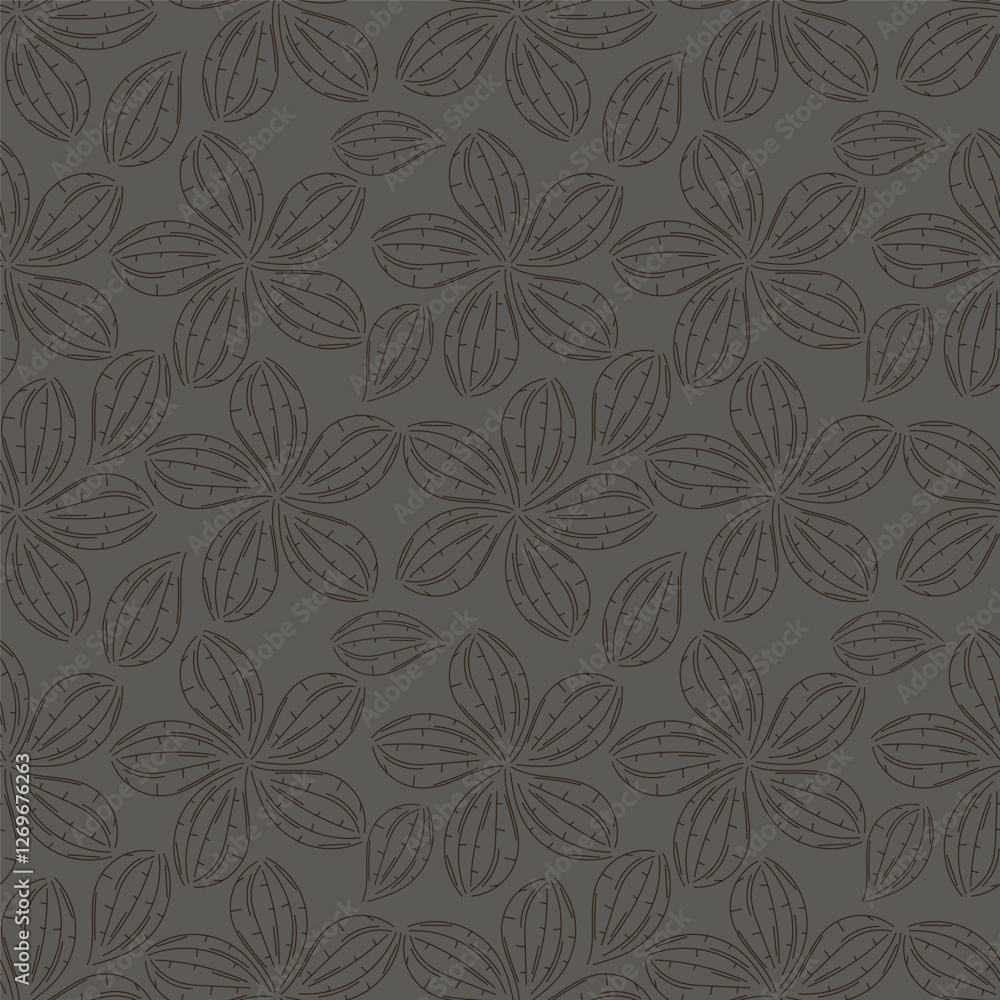 Seamless pattern with floral motifs. Vector illustration.