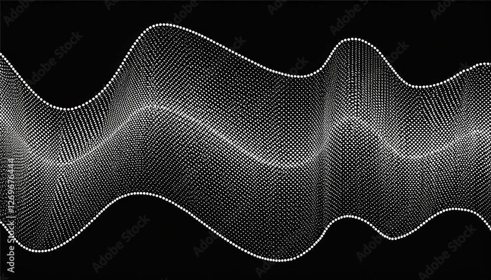 Fototapeta premium white dots on a black background modern background illustration