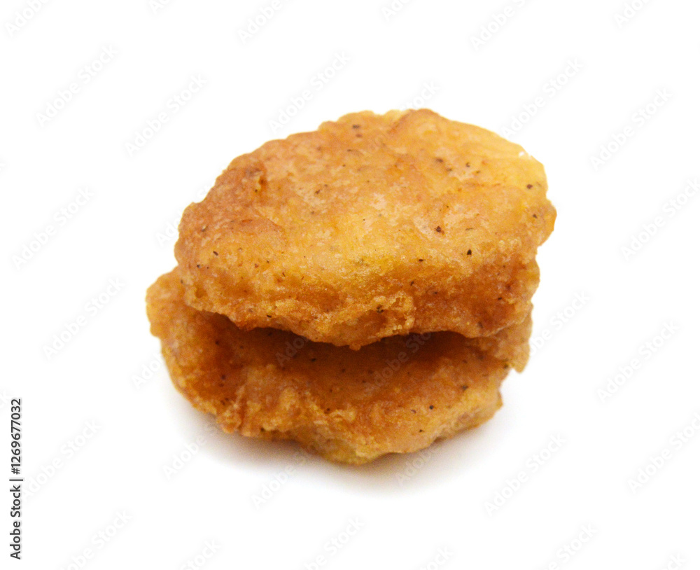 Chicken nuggets isolated on white background Chicken nuggets isolated on white background