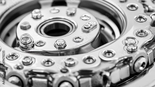 Wallpaper Mural Closeup of a Polished Metal Gear Mechanism Torontodigital.ca