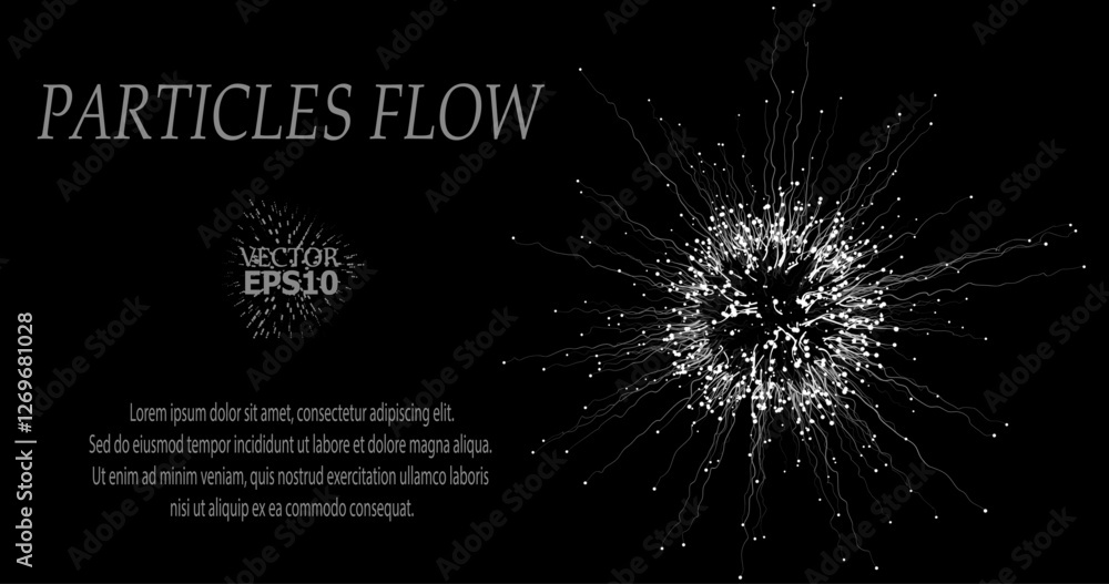Obraz premium Abstract vector visualization of neural connections. Thin colored lines connect nodes, creating a dynamic flow of information. Gradients and glowing dots highlight the learning process of the neural n