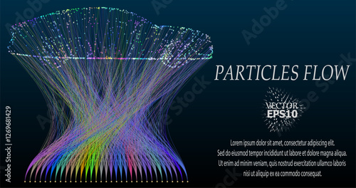 Abstract vector visualization of neural connections. Thin colored lines connect nodes, creating a dynamic flow of information. Gradients and glowing dots highlight the learning process of the neural n