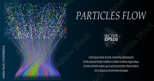 Abstract vector visualization of neural connections. Thin colored lines connect nodes, creating a dynamic flow of information. Gradients and glowing dots highlight the learning process of the neural n